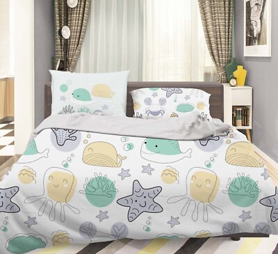 3D Cartoon Animals Pattern Color Quilt Cover Set Bedding Sets Pillowcases 64