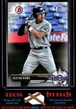 1-2017 Bowman Draft Silver Keston Hiura Brewers #BD-75 *ERROR BLUE DOT ON FACE*