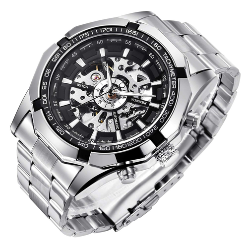 Gute Skeleton Watches for Men, Automatic Mechanical Watch, Luxury X Dial  Steampu | eBay