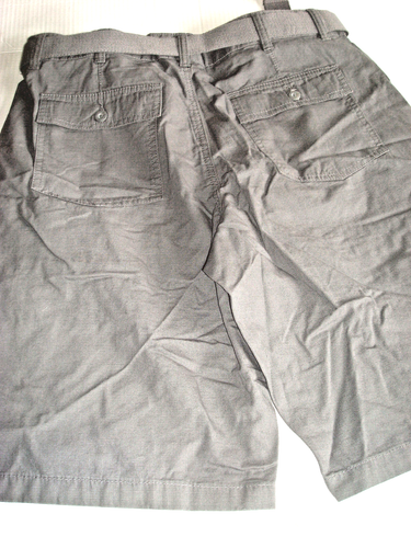 Pantaloncini da uomo grigi taglia 36 con cintura Roebuck & Co nuovi con etichette - Foto 2 di 2