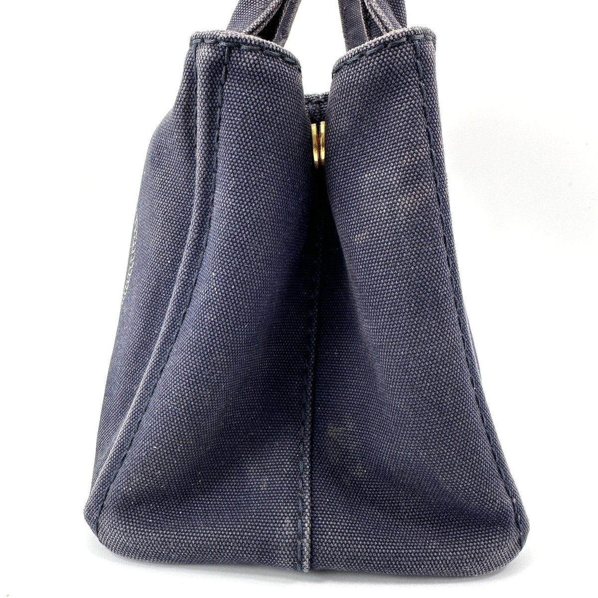 PRADA CANAPA Tote Bag Canvas Navy Authentic | eBay