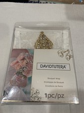 David Tutera Wedding Bouquet Wrap White Lace W Gold And Jewel Accents Open Box