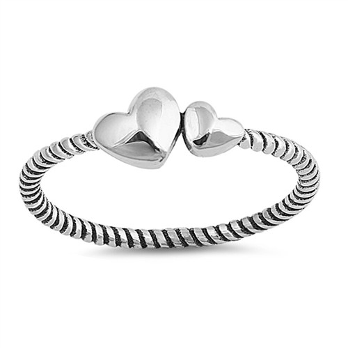 Petite Twist Promise Band Ring For Her In Sterling Silver