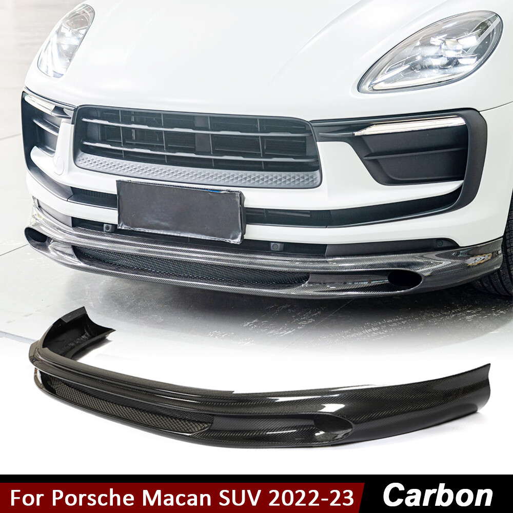 For Porsche Macan SUV 2022-2023 Real Carbon Front Bumper Lip Spoiler Splitter