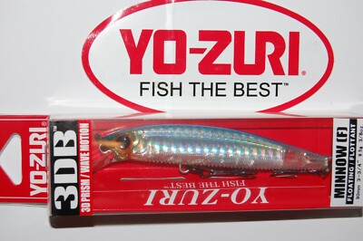 yo zuri 3db 3d prism wave minnow floating 3 3/4'' 3/8oz  r1102-psb silver blue