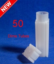 Lot Of 50 Coin Safe Square Tube Dime Size High Quality Storage New Free Shipping