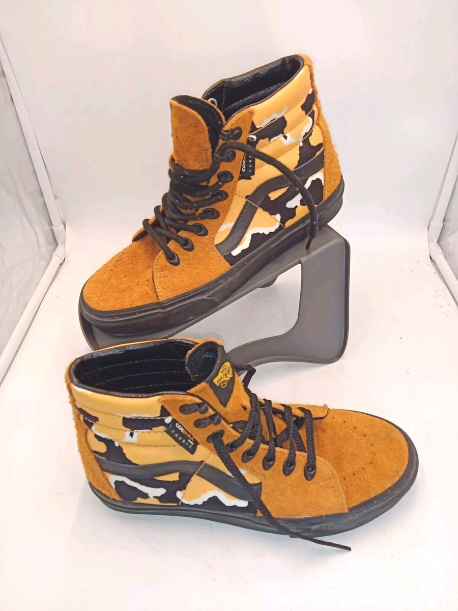 VANS Orange Camo High Top Sneakers Trainers UK VGC UK