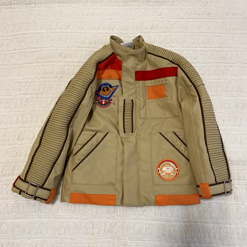 Disney Star Wars Jacket Kids Size 3 Tan Faux Leather X-Wing Squadron Resistance - Picture 2 of 13