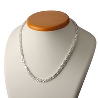 Ladies Byzantine Sterling Silver Necklace 925 Hallmarked Sterling Silver Boxed Ladies Byzantine Sterling Silver Necklace 925 Hallmarked Sterling Silver Boxed