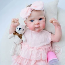 18" Girl Infant Reborn Baby Dolls Realistic Newborn Full Body Vinyl Toddler Gift