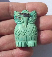 Gufo - Intaglio  in Turchese - Chinese carved turquoise owl