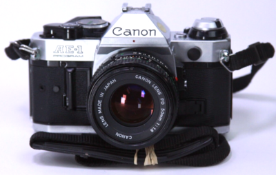 Canon AE-1 Program SLR Film Camera with Canon 50mm f/1.8 FD Lens