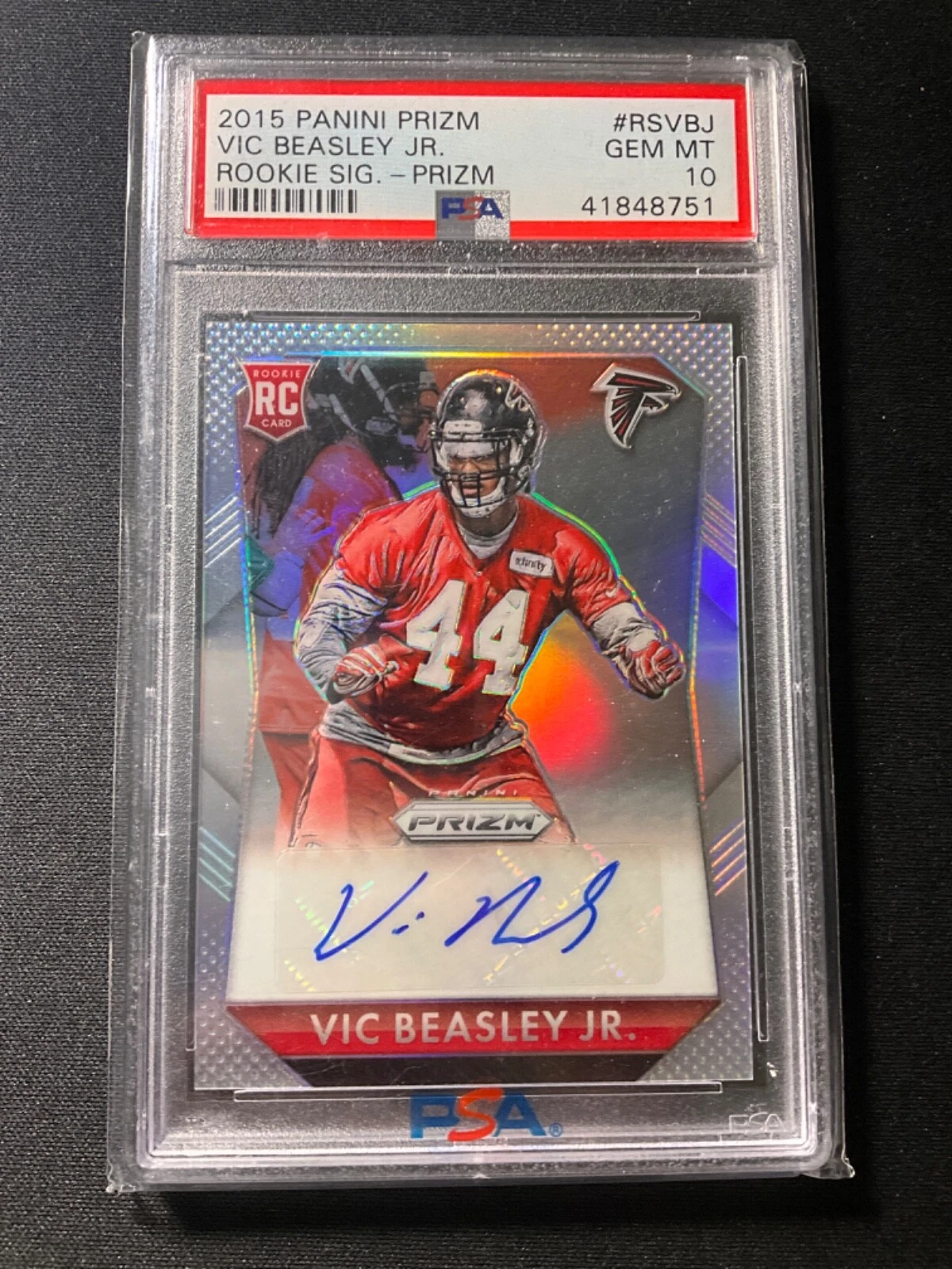 Vic Beasley Panini Prizm Rookie Signatures #RSVBJ Prizm