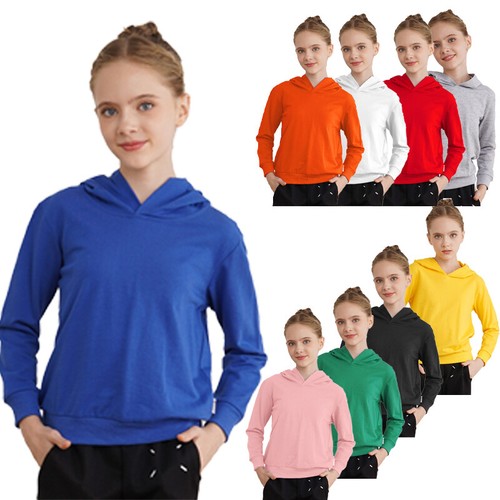 Kids Girls Boys Hoodie Camping Pullover Top Sports Hooded Sweatshirt All-Match - 第 2/106 張圖片
