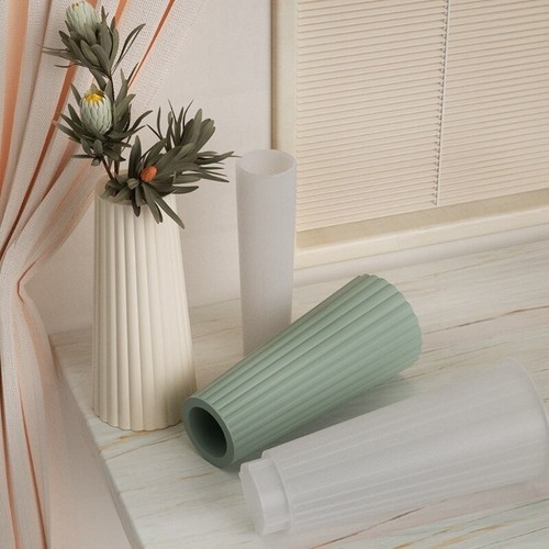 2 Pcs Striped Flower Vase Silicone Mold Dried Flower Container Resin Mold - Picture 6 of 9