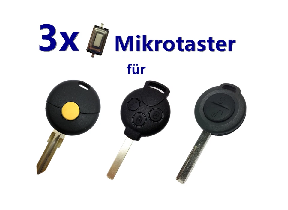 3X Llave De Auto Microinterruptor Para Smart FORTWO 450 FORFOUR 451 MC01 - Imagen 1 de 1
