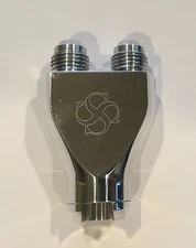 V64 GM Quick Connect POLISHED Dual -6 AN 3/8 Female LS1 LS2 LS3 -8 Fuel Adapter