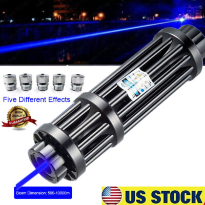 450nm Blue Laser Pointer Visible Beam Light Rescue Laser Light+5 Star Caps