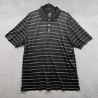 Cutter Buck Cb Drytec Men Polo Shirt Black Striped Short Sleeve Collar Size Xl