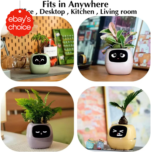AI Smart Plant Pot 49 Expressions 7 Sensors APP Control Time Temperature Display - Picture 5 of 12