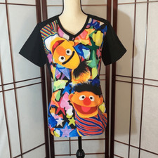 Sesame Street 50 years Bert  Ernie scrub top