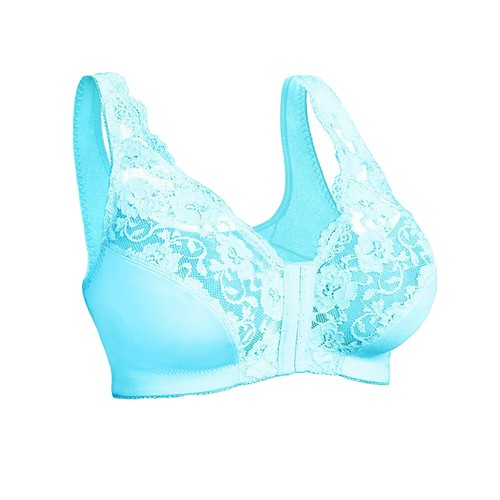 Front closure Bra Plus Size Women Bras Soft Plunge Lace Sheer Sexy Lingerie BHS - Picture 31 of 42