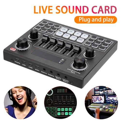 Bluetooth Sound Mixer Audio Sound Card Mixer Board Live Streaming Voice Changer - Afbeelding 4 van 18