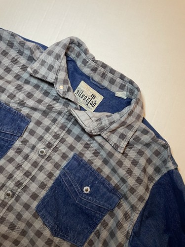 Levis Silvertab Patchwork Corduroy Style Button Denim Jacket Size “Loose” Small - Picture 2 of 7