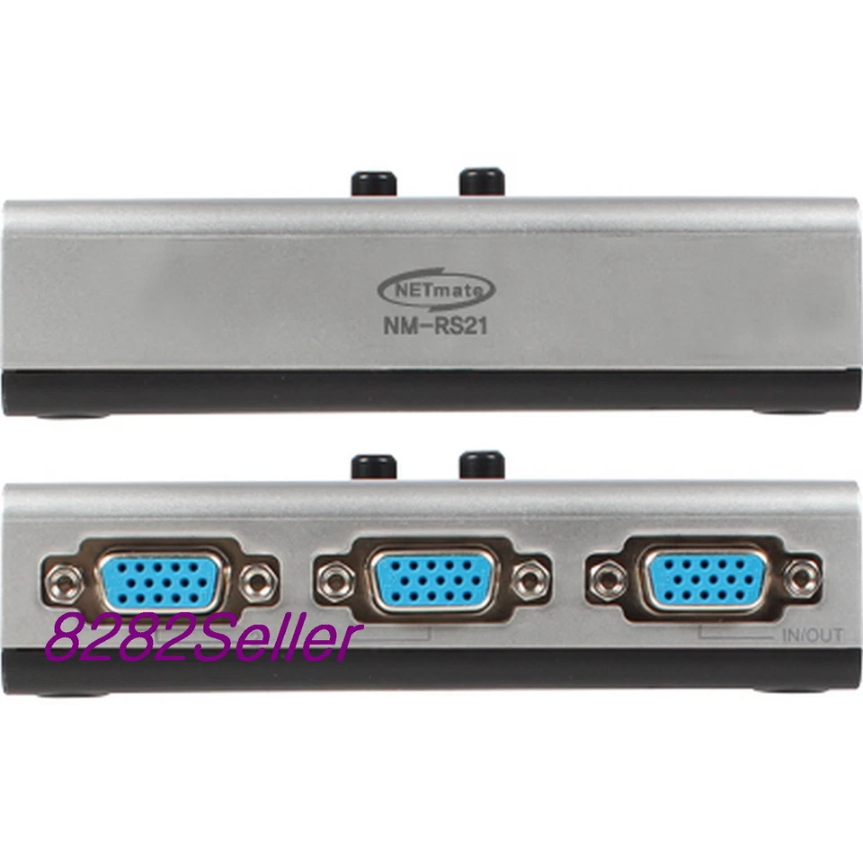 2 Port Monitor Switch Manual Selector Box RGB Splitter VGA 2:1 QWXGA 2048X1152 - Image 3 of 4