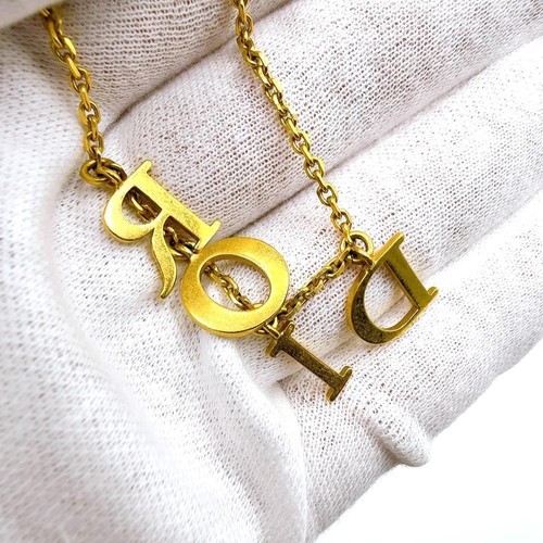 Christian Dior Revolution Halskette Gold 5 cm Kette Logo Strass Accessoire