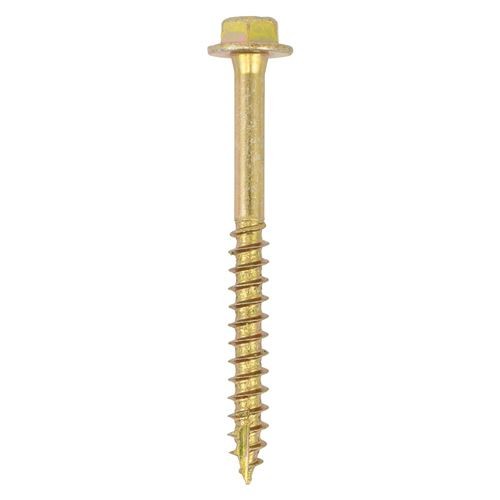 Timco - Solo Coach Screws - Hex Flange - Yellow (Size 10.0 x 100 - 2 Pieces) - Picture 1 of 1