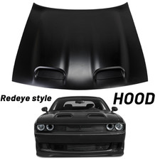 For 2008 -2023 Dodge Challenger Redeye MV style ALUMINUM hood with vented bezels