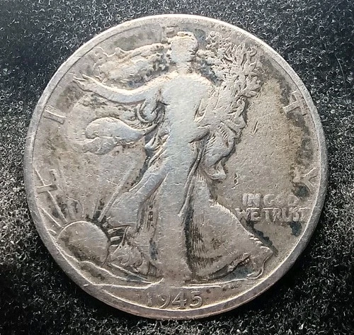 1945-D Walking Liberty half dollar 50C 90% Silver XF condition