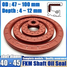 Metric TC Rotary Oil Shaft Seal FKM Fluorine Double Lip Seal for 40 - 45mm Shaft