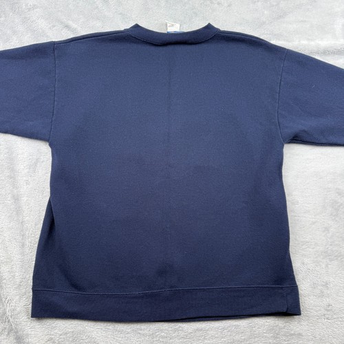 Vintage Winnie The Pooh Disney Sweatshirt Women S/M Blue Cotton Logo Crew Neck - Picture 2 of 8