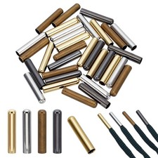 32Pcs Shoe Laces Tips 4 Colors Metal Shoelace Tip Head 20mm Long Shoe Lace Ti...