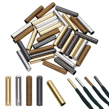 32Pcs Shoe Laces Tips 4 Colors Metal Shoelace Tip Head 20mm Long Shoe Lace Ti...