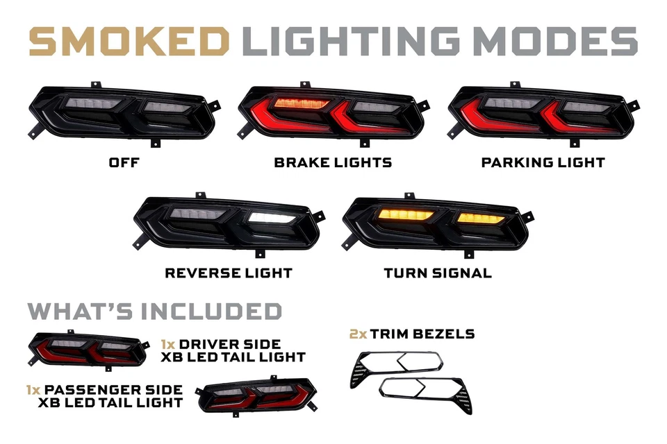 Lanternas traseiras fumê LED Morimoto XB para Chevrolet Corvette C7 14-19 (LF754) - Imagem 2 de 4