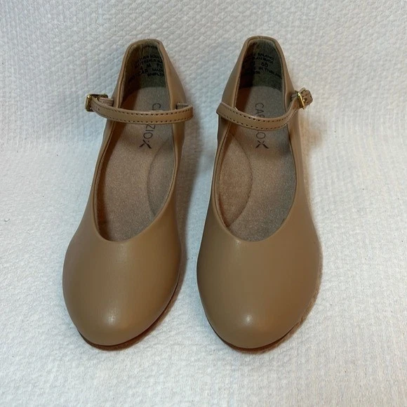 Capezio 550 Junior Footlight cierre hebilla suela de cuero zapato de baile talla 4 Foto 2 de 4