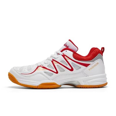 Male Low-Cut Lace-Up Badminton Shoes Thick-Soled Sneakers Table Tennis Trainers