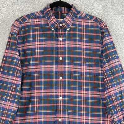 Brooks Brothers Red Fleece Men's Size M Plaid Casual Button Down