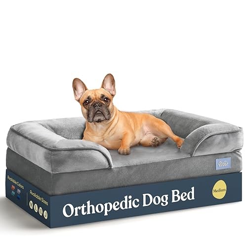 Sofá cama ortopédico para perros - Camas ultra cómodas para perros para perros - Gris medio - Imagen 2 de 7