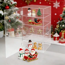 5-Tier Lockable Acrylic Display Case Large Capacity Clear Countertop Showcase