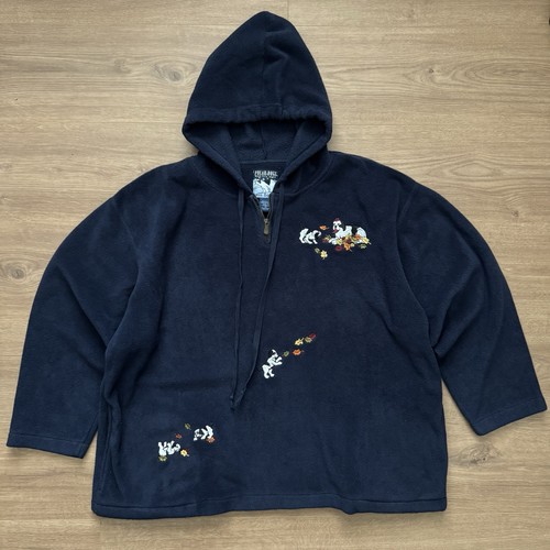 Polar Dogs Sweatshirt Womens Plus Size 1X Fleece 1/4 Zip Pullover Hoodie - Picture 9 of 9