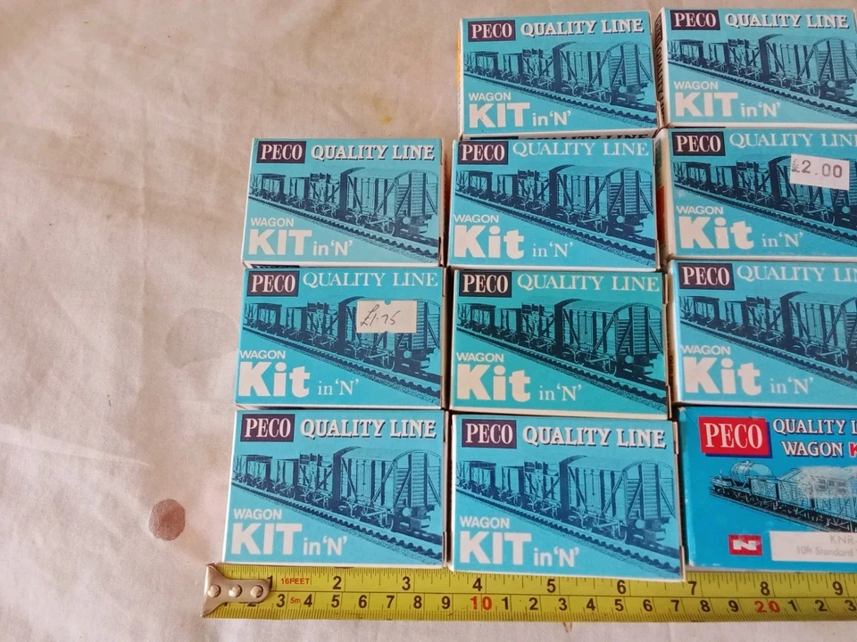 JOB LOT OF`12 PECO N GAUGE EMPTY CARD WAGON KIT BOXES  (D49) - Image 2 of 4