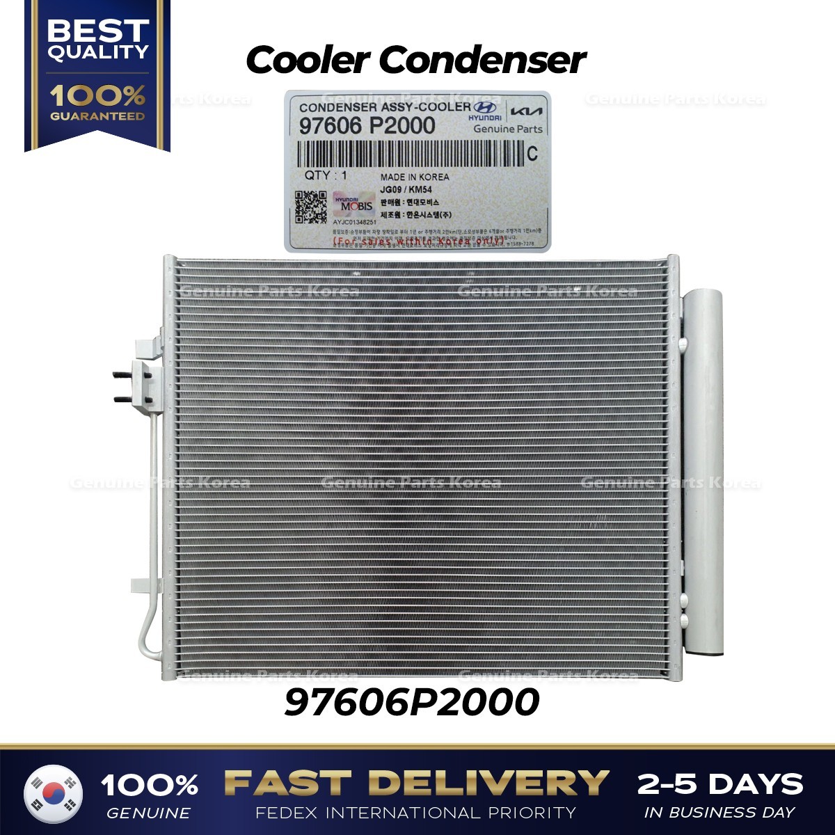 ⭐Genuine⭐ Cooler Condenser 97606P2000 for Hyundai Santa Fe Kia