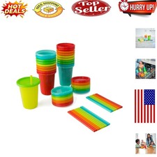 Multicolor Spill Proof Toddler Straw Cups - 10 Oz, 20 Count for Parties  Travel