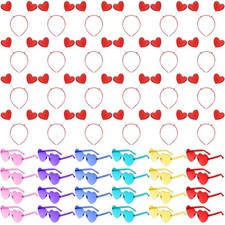 48 Pcs Valentines Heart Head Boppers Headbands and Heart Sunglasses for Party...