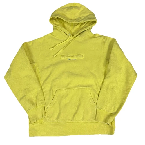 Sweat à capuche moyen Supreme Est 1994 logo boîte jaune fabriqué au Canada