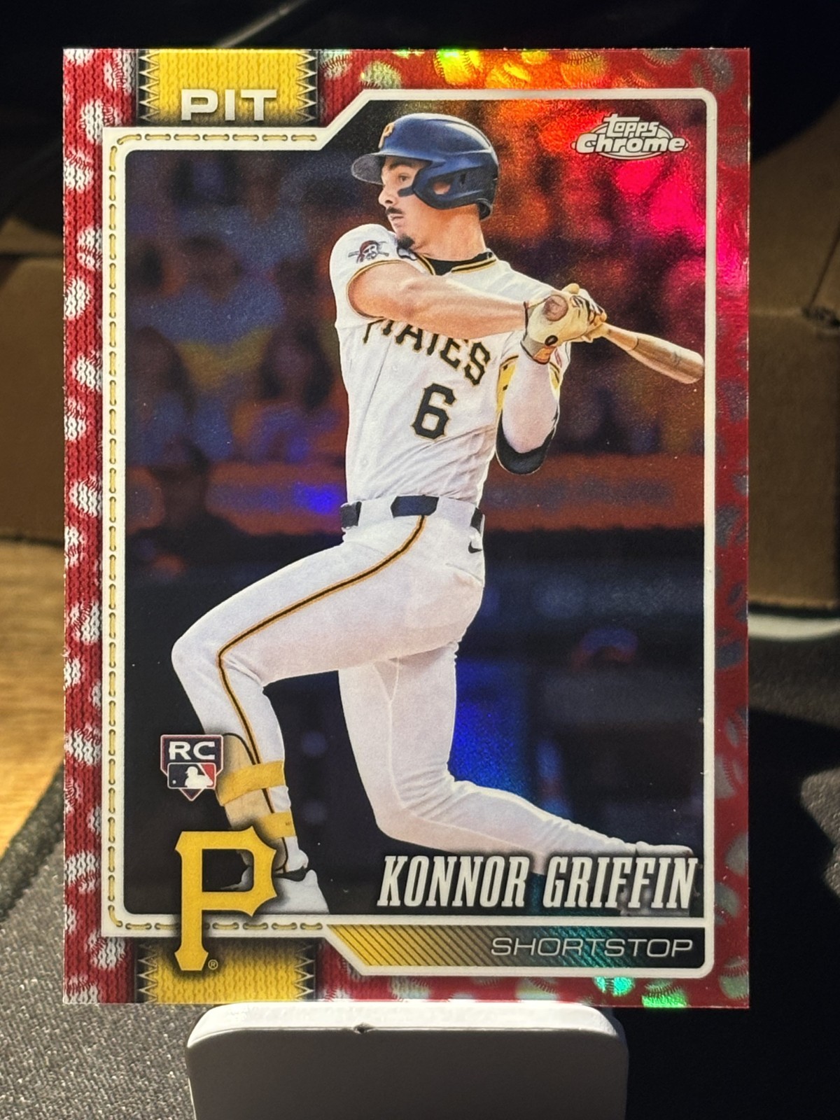 2026 Topps Chrome Konnor Griffin RC Red Baseball Seam Refractor #74 - Pirates